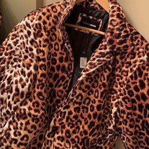 Leopard print bomber jacket